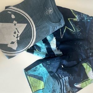 Volcom board shorts and tshirt set